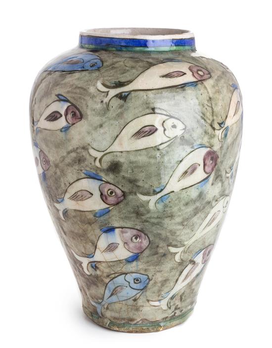 Appraisal: Sale Lot A Qajar Pottery Vase th th century of