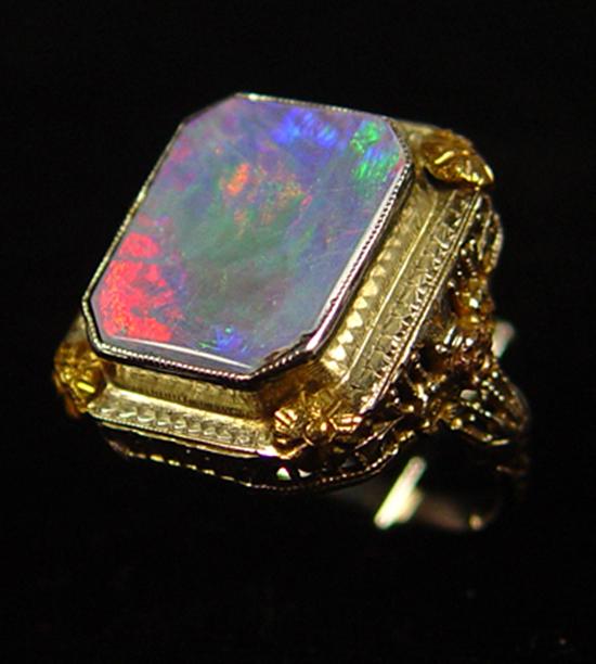 Appraisal: K White Gold Opal Ladies Ring Rose gold accents Doublet