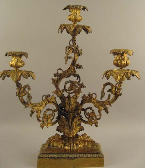 Appraisal: A th C Gilt Bronze Ormolu Candelabrum probably French in