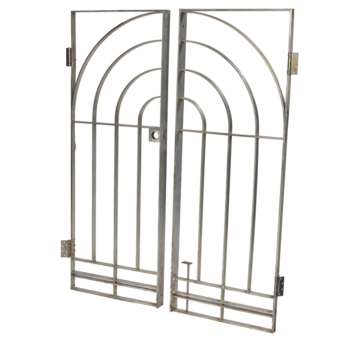 Appraisal: s aluminum gates pair solid aluminum original finish each is