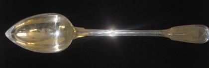 Appraisal: Large French silver fiddle thread pattern serving spoon late th