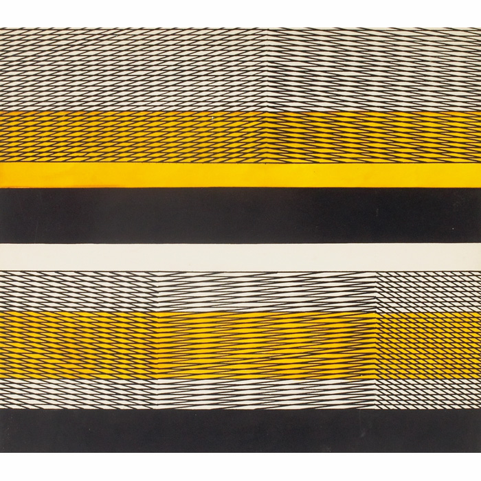 Appraisal: Angelo Testa American - Untitled - Black White and Yellow