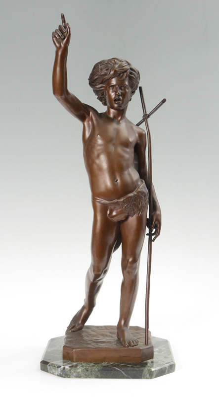 Appraisal: DUBOIS Paul French - John the Baptist Bronze '' ht