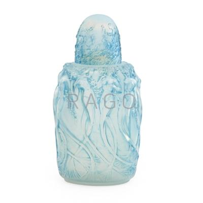 Appraisal: LALIQUE sirenes perfume burner opalescent glass with blue patina France