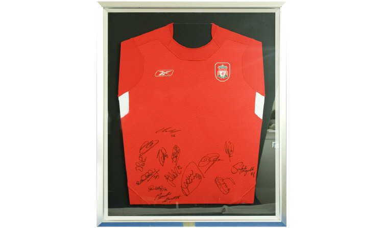 Appraisal: Framed Signed Liverpool Shirt Won At A Charity Auction For