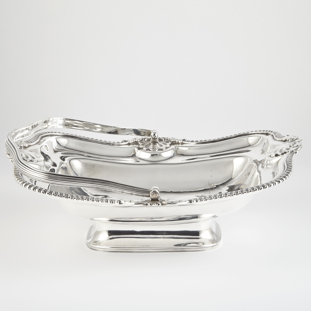 Appraisal: George III Sterling Silver Cake Basket Emes Barnard London circa