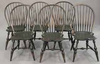 Appraisal: Set of six D R Dimes Windsor style side chairs