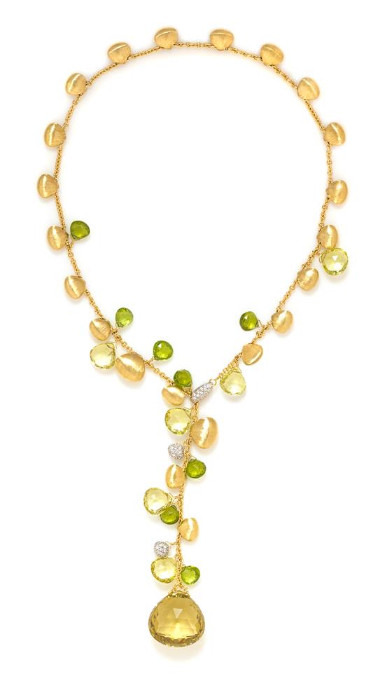 Appraisal: Sale Lot An Karat Bicolor Gold Peridot Citrine and Diamond