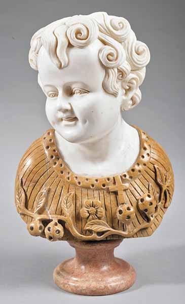 Appraisal: An Italian Marble Bust of a Boy the white marble