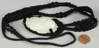 Appraisal: White Jade Buddha Pendant Asian white jade pendant carved to