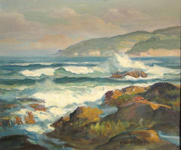 Appraisal: Frederick Alexander Pawla American - A Coastal View with Crashing