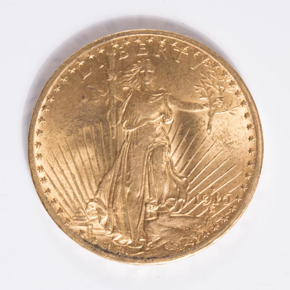 Appraisal: U S TWENTY DOLLAR GOLD COIN St Gaudens variety type