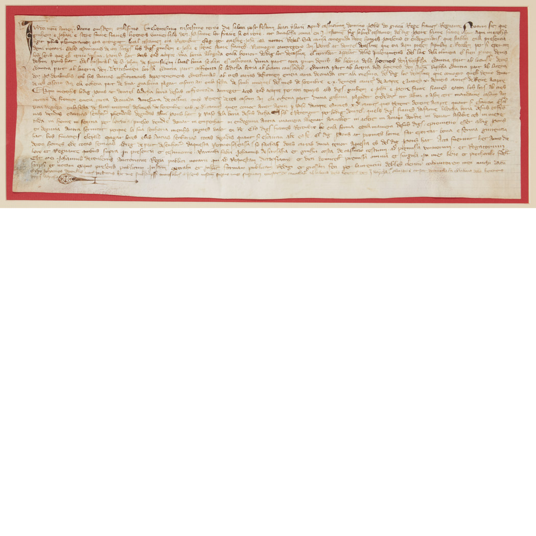 Appraisal: MEDIEVAL Land transaction document on vellum Vicinity of Caylus France