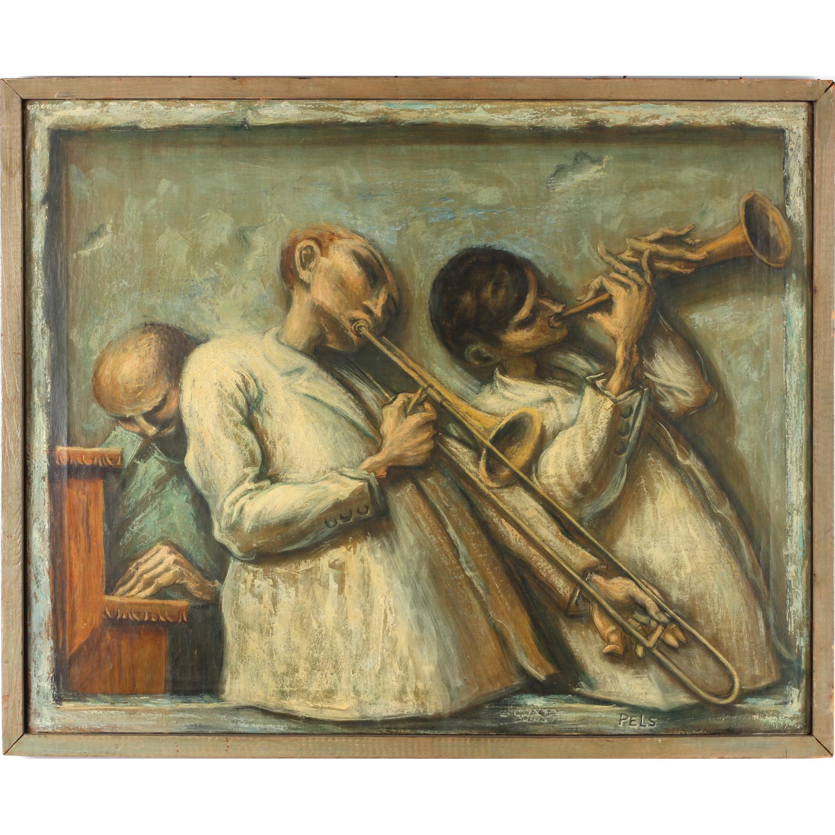 Appraisal: Albert Pels NY OH - The Band oil on canvas