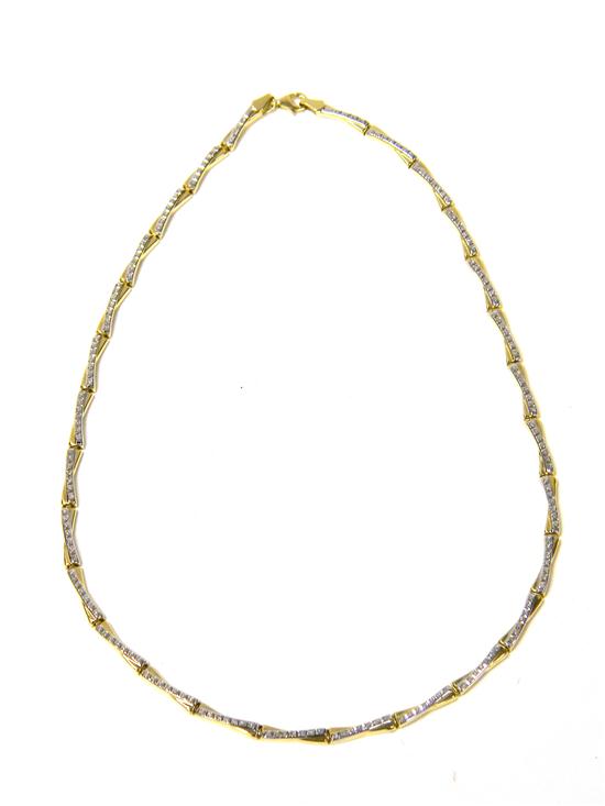 Appraisal: JEWELRY ENAMELED NECKLACE K yellow gold contains colorless enameled dots