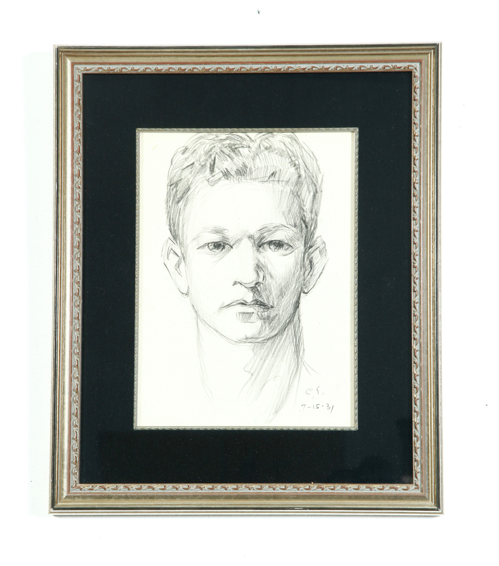 Appraisal: SELF PORTRAIT BY CLYDE SINGER OHIO - Graphite on paper