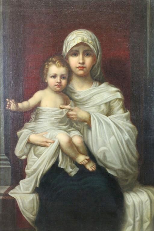 Appraisal: th C Oil on Canvas Madonna and Child From a