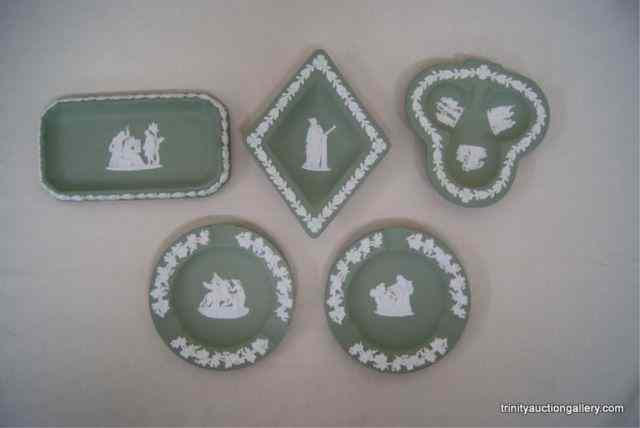 Appraisal: Vintage Wedgwood Green Cream Jasperware TraysCalled ''Celadon Green with Cream