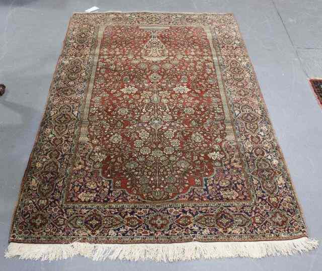 Appraisal: Vintage Tree of Life Oriental Carpet Finely woven with an