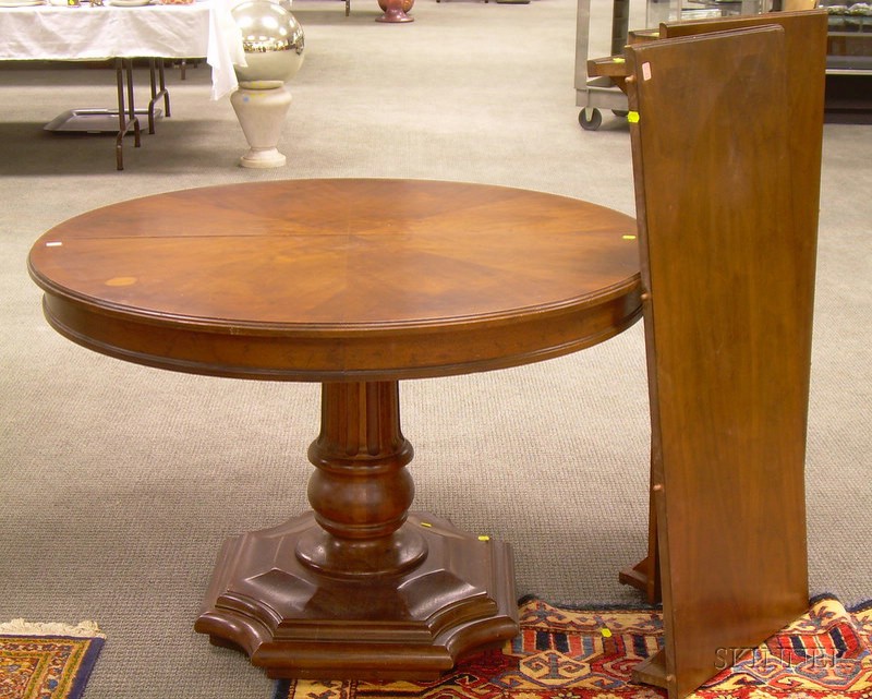 Appraisal: Drexel Livorno Circular Walnut and Walnut Veneer Pedestal-base Dining Table