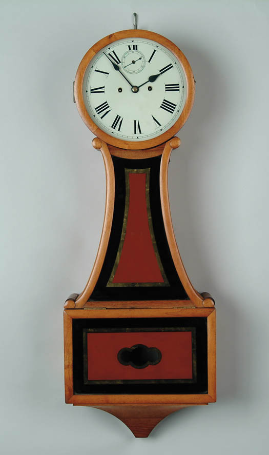 Appraisal: ANTIQUE STYLE BANJO CLOCK The large case has reverse painted