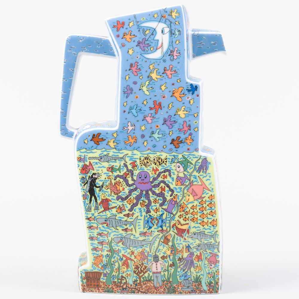 Appraisal: Rosenthal Transfer Printed Porcelain 'Krugobjekt' Pitcher Designed by James Rizzi