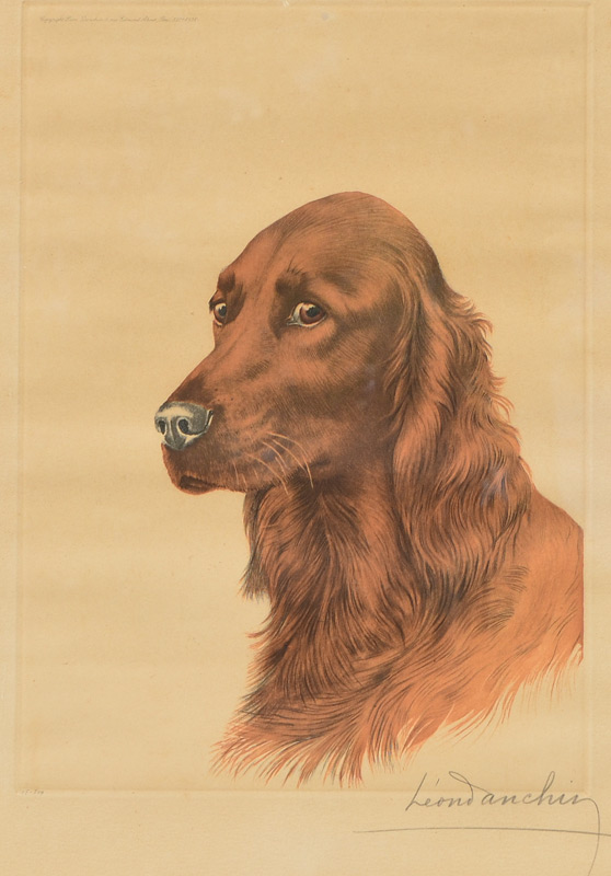 Appraisal: DANCHIN Leon French-American - Irish Setter Color Etching Sight size