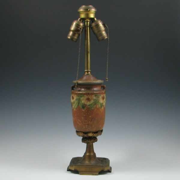 Appraisal: Roseville Dahlrose Lamp unmarked vase is in excellent condition hardware