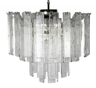 Appraisal: Italian Moderne Murano art glass tiered chandelier by La Murrina