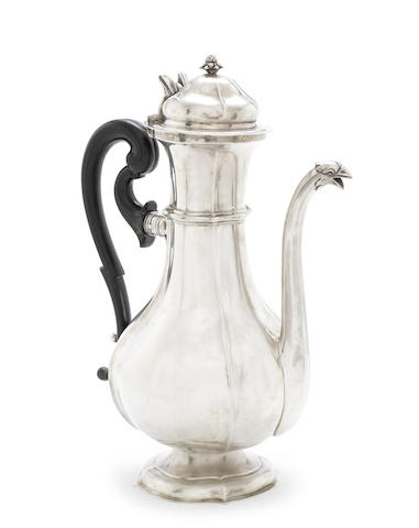 Appraisal: A late th early th century silver coffee pot possibly