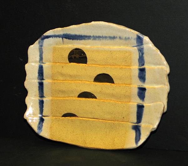 Appraisal: J B Blunk American - Plate ceramic painted and glazed