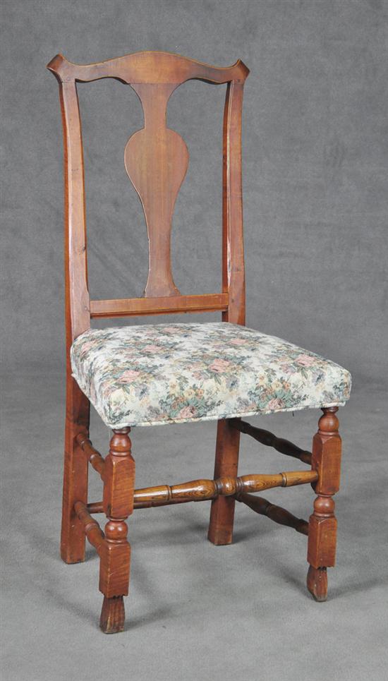 Appraisal: Maple Country Chippendale Chair Circa Carved yoke back with simple