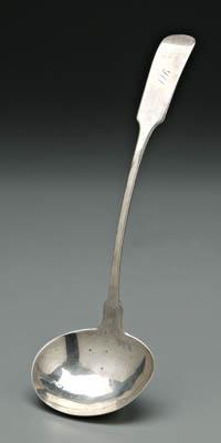 Appraisal: Charleston coin silver ladle downturned tipt back fiddle handle rounded