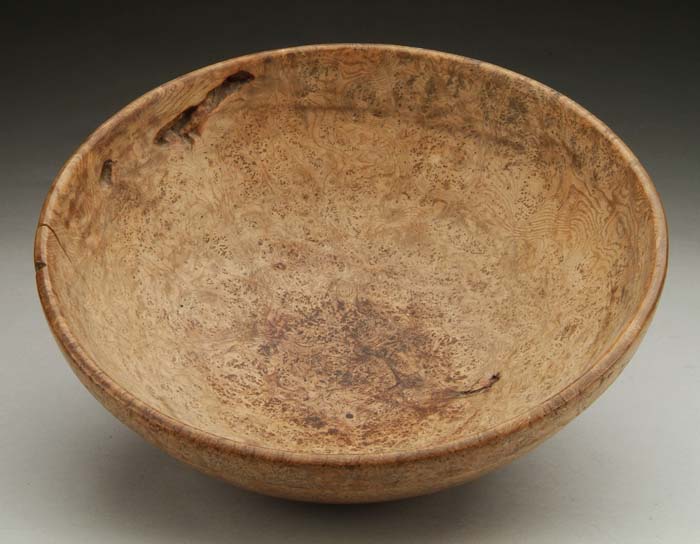 Appraisal: EARLY AMERICAN BURL MAPLE BOWL Having a turned molded rim