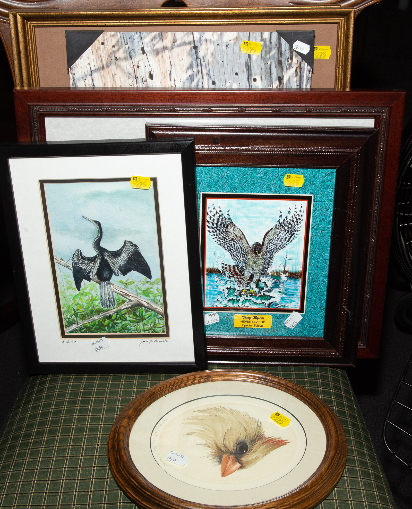 Appraisal: SEVEN FRAMED ONE UNFRAMED BIRD ARTWORKS All signed and all