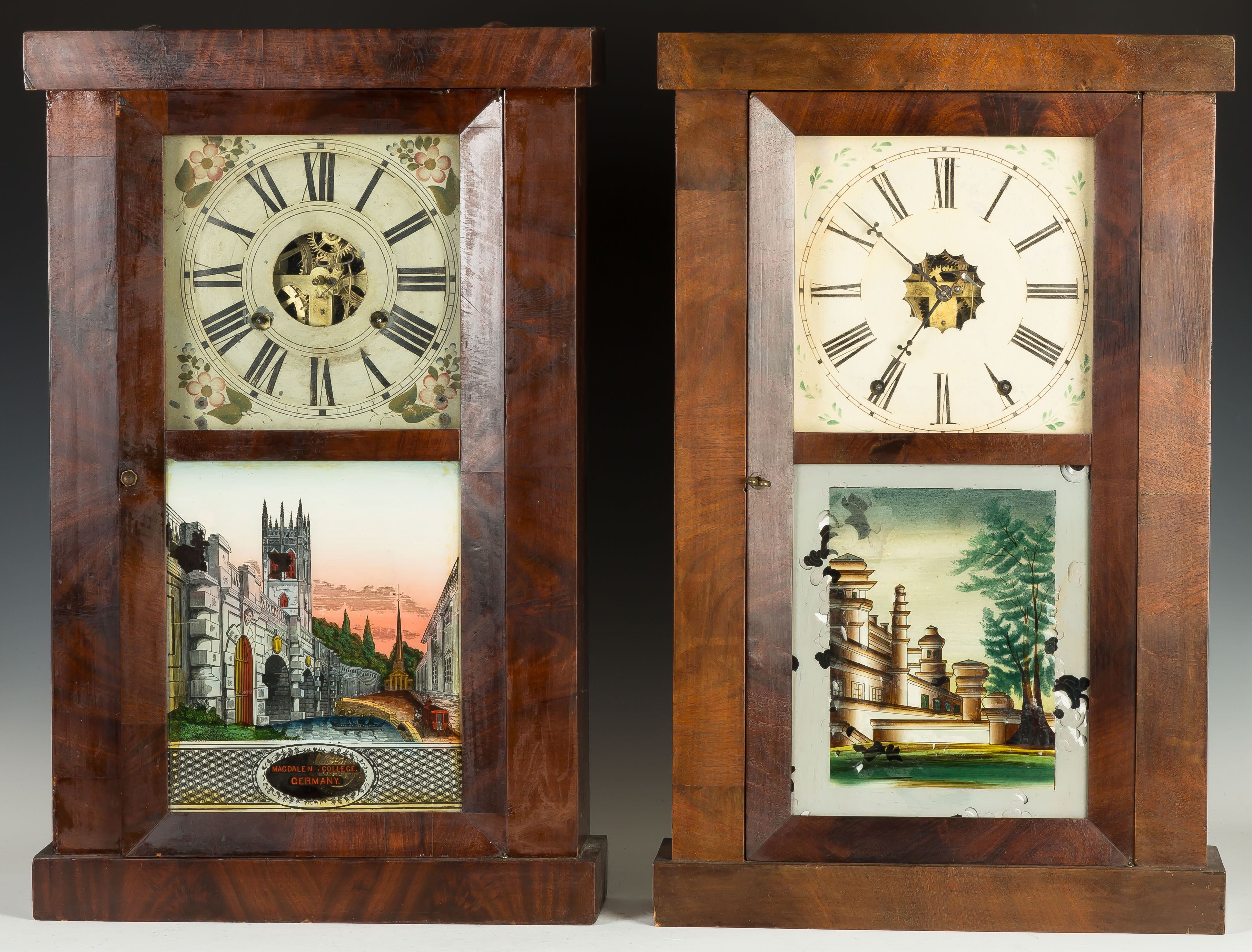 Appraisal: Two Chauncey Jerome Shelf Clocks L Chauncey Jerome Mahogany case