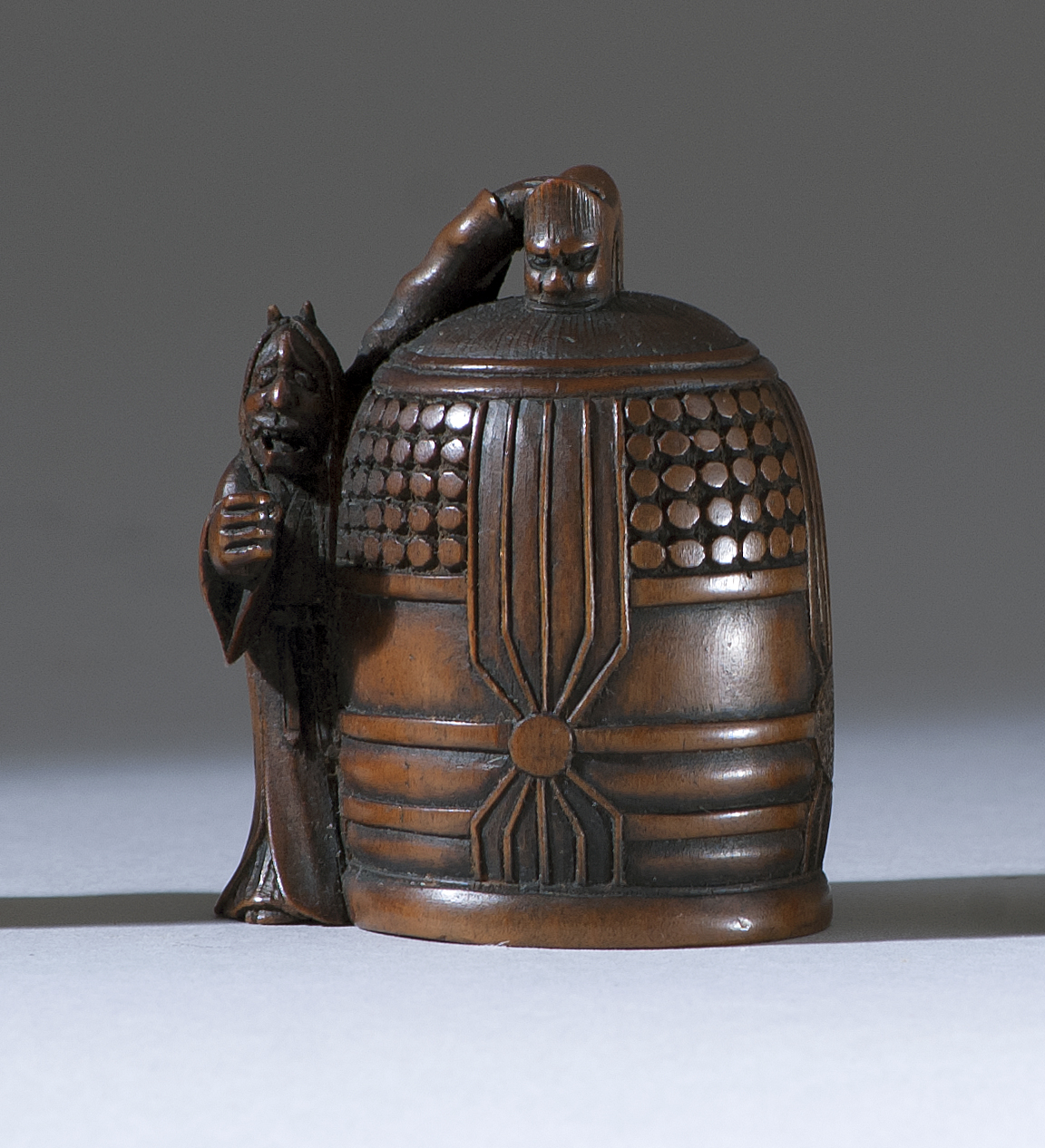 Appraisal: WOOD NETSUKE th CenturyBy Masamin In the form of Kiyohime