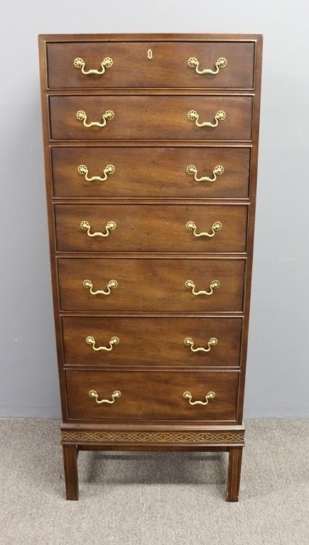 Appraisal: Henredon Chippendale style mahogany lingerie' chest of drawers h x