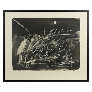 Appraisal: Antoni Tapies Spanish - Le Doigt et la Lune The