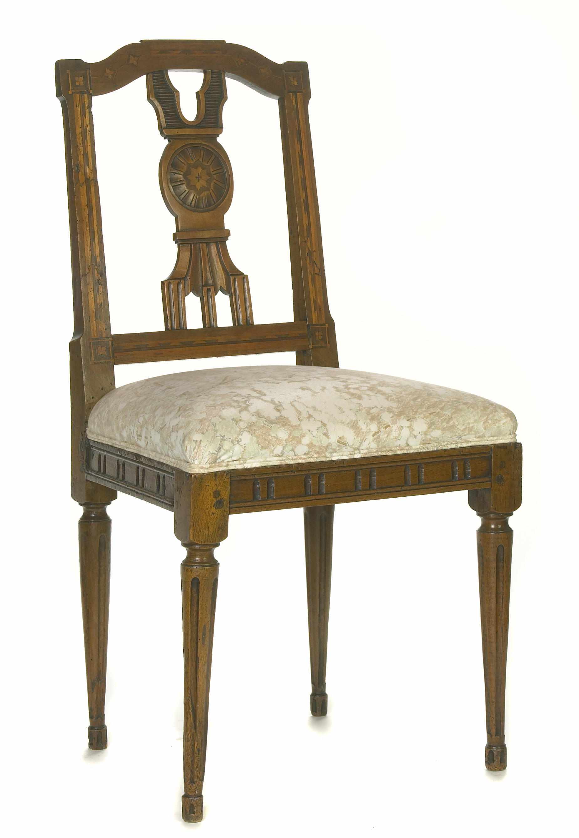 Appraisal: An Italian Neoclassical inlaid walnut side chair late th centuryheight