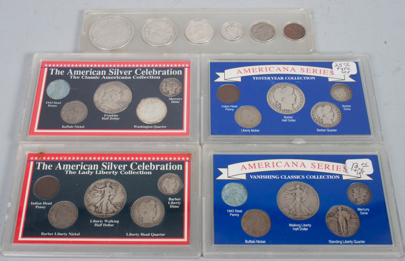 Appraisal: U S Type Coin Sets Five items four Americana Series