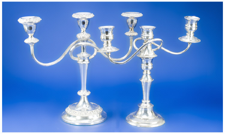 Appraisal: Three Branch Candelabras