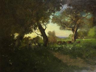 Appraisal: Painting William Keith William Keith American - Cattle Gazing Under