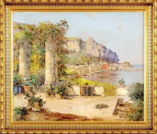 Appraisal: Carl Bowedt Danish b VIEW OF CAPRI oil on canvas