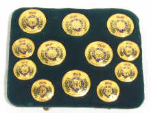 Appraisal: Military Interest A set of twelve gilt metal enamelled military