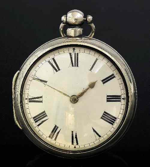 Appraisal: A George IV gentleman's silver pair cased verge pocket watch