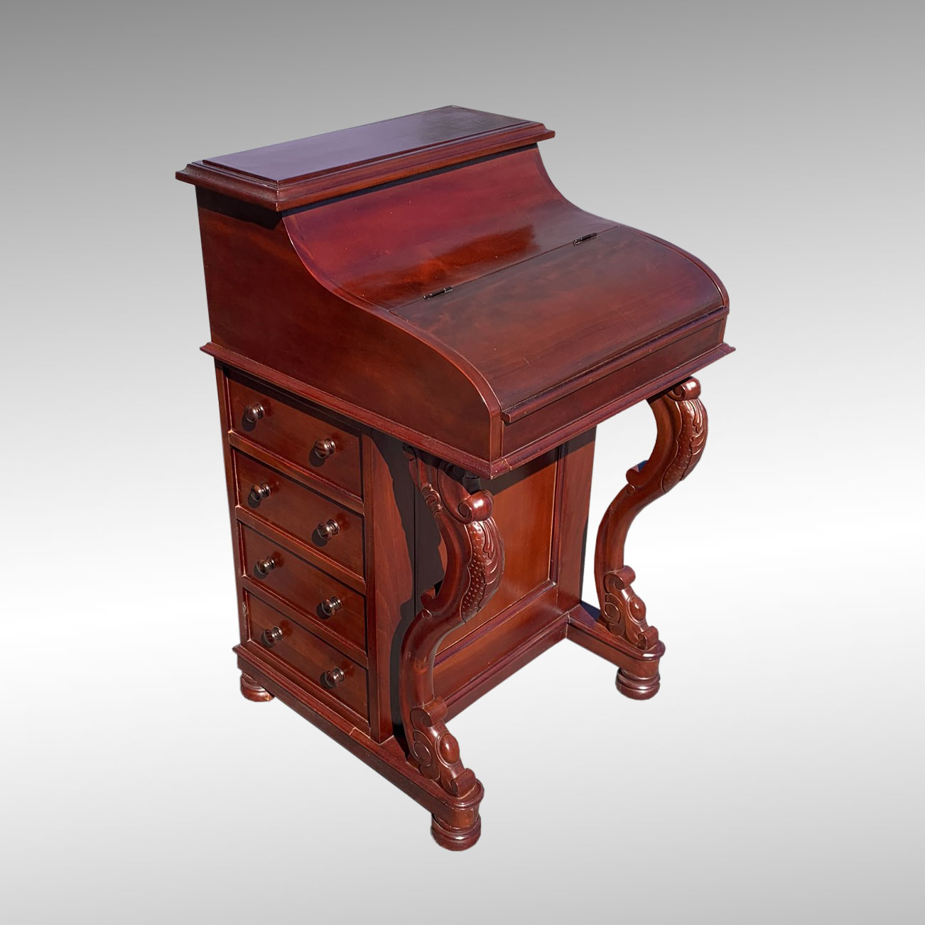 Appraisal: MAHOGANY METAMORPHIC DAVENPORT DESK Mahogany Davenport desk having drawers at