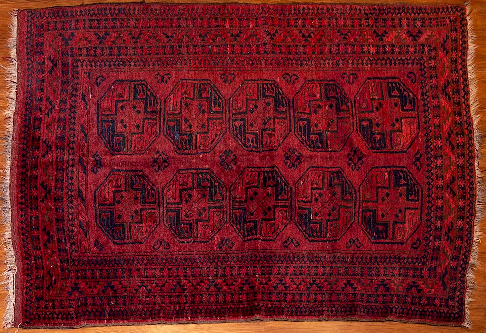 Appraisal: Afghan Bohkara Rug x Hand knotted Condition Absence of a