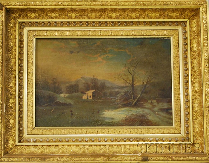 Appraisal: American School th Century Winter on the Hudson River Unsigned