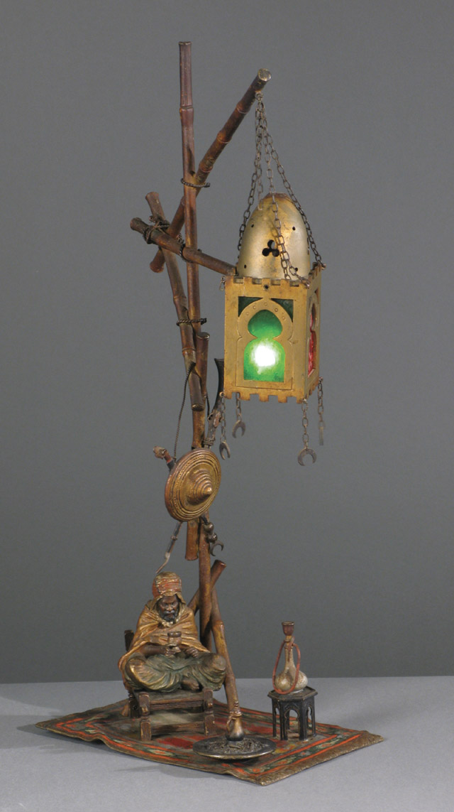 Appraisal: FRANZ BERGMAN BERGMANN NAM GREB COLD PAINTED BRONZE FIGURAL LAMP